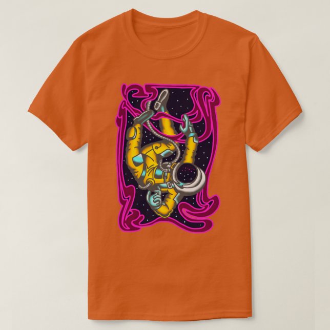 psychedelischer Astronautenraum T-Shirt (Design vorne)