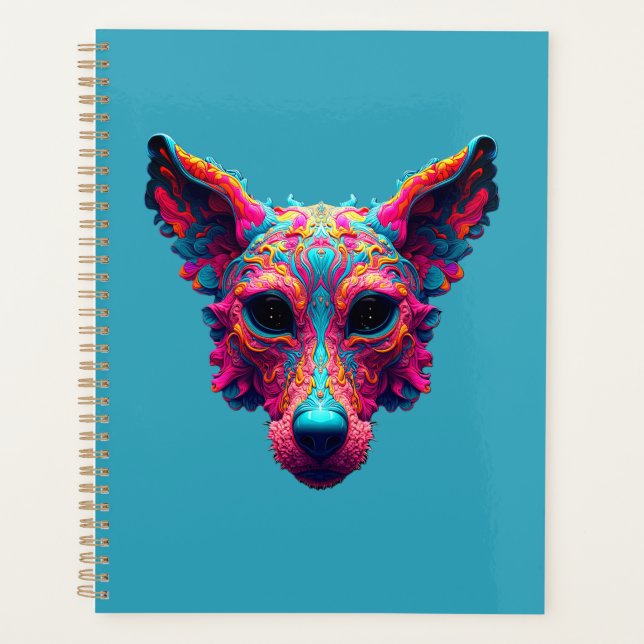 Psychedelischer bester Freund - Hundedesign-T-Shir Planer (Vorderseite)
