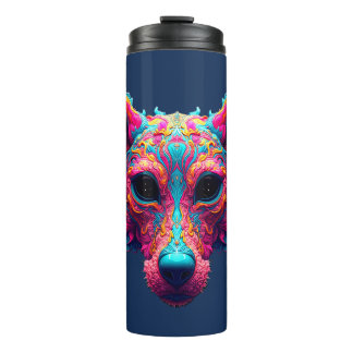 Psychedelischer bester Freund - Hundedesign-T-Shir Thermosbecher