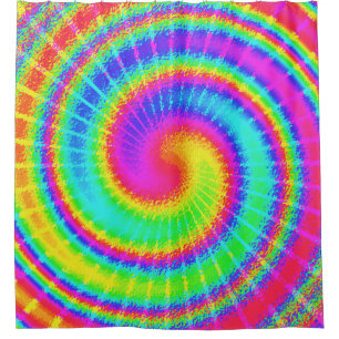 Psychedelischer bunter 70er Retro TieDye Hippie Duschvorhang