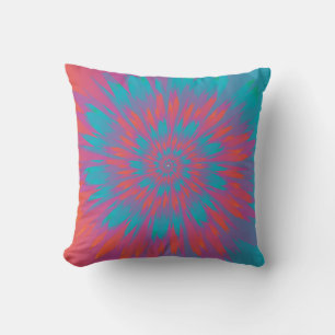 Psychedelischer Burst der Farben Kissen