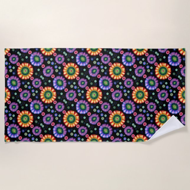 Psychedelischer Burst Strandtuch (Vorderseite)