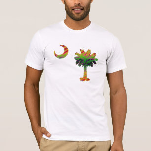 Psychedelischer CarolinaPalmetto u. -halbmond T-Shirt