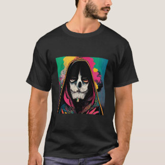 Psychedelischer Cartoon Grimm Sensenmann rauchen e T-Shirt