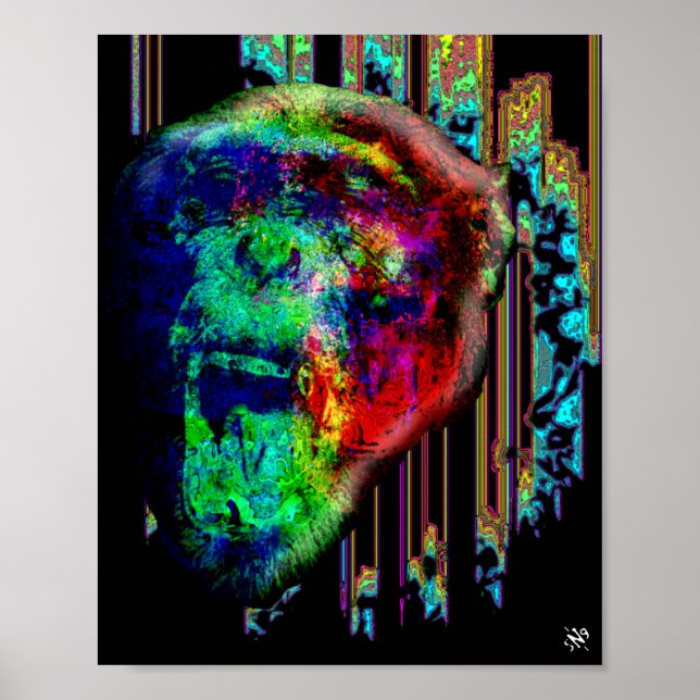Psychedelischer Chimp v1 Poster (Vorne)