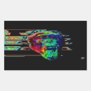 Psychedelischer Chimp v2 Rechteckiger Aufkleber