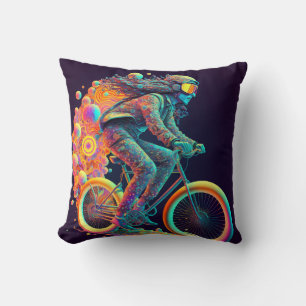 Psychedelischer Cyclist , Radfahren. Kissen