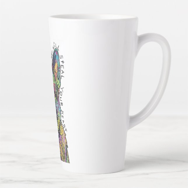 Psychedelischer Deutscher Schäferhund Herz Milchtasse (Rechts)