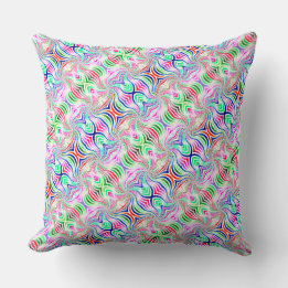 Psychedelischer Diagonal Rainbow Reversible Boho Kissen