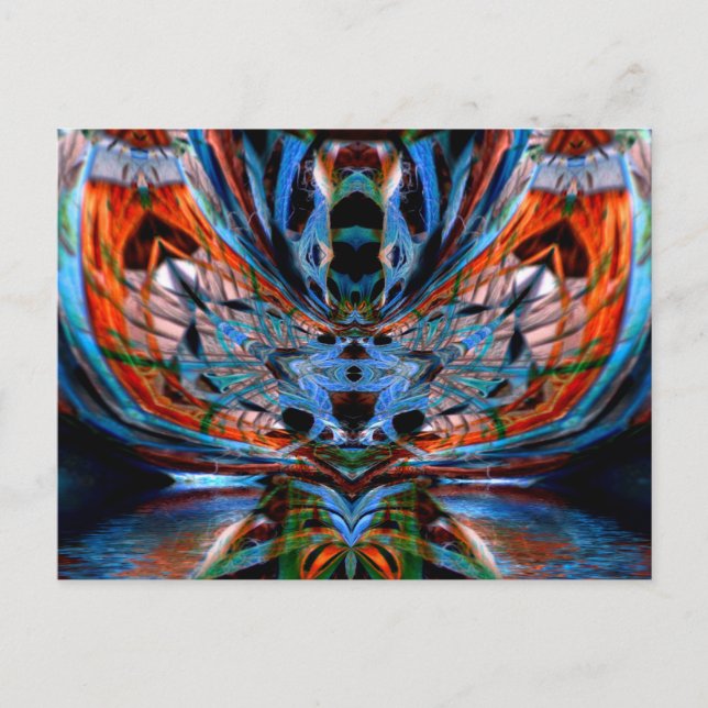 Psychedelischer DragonFly Postcard Postkarte (Vorderseite)