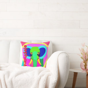Psychedelischer Elefant auf Kinderzimmer Kissen