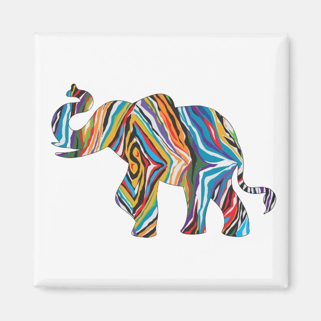 psychedelischer Elefant Magnet (Vorne)