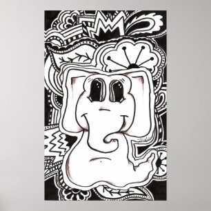 Psychedelischer Elephant Poster