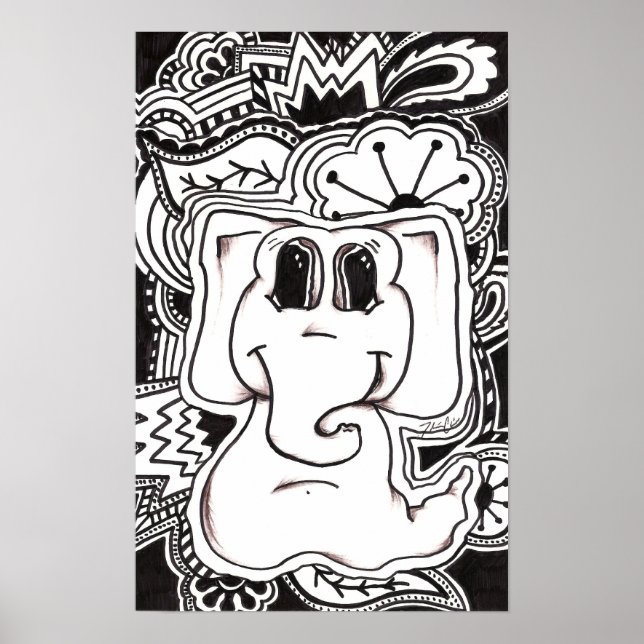 Psychedelischer Elephant Poster (Vorne)
