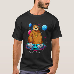 Psychedelischer Faultier DJ-EDM Raver Trance Musik T-Shirt