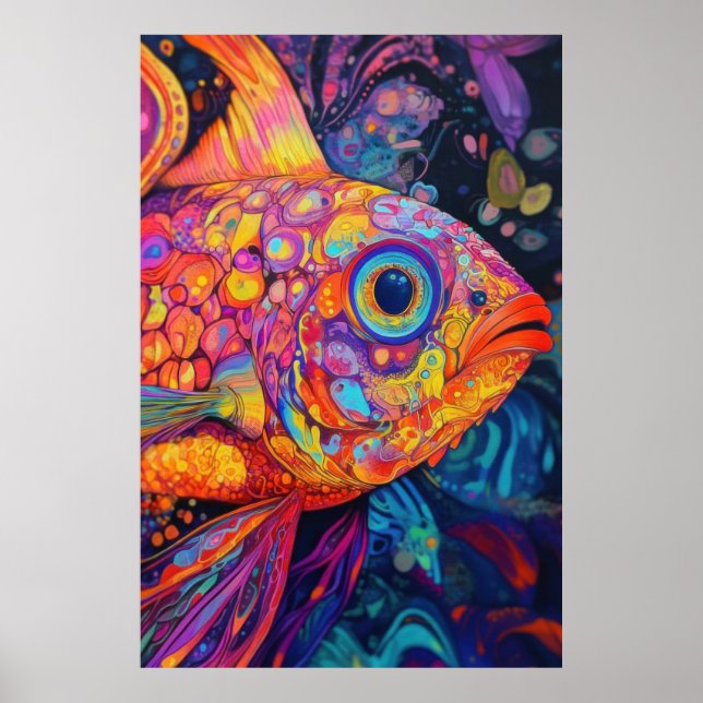 Psychedelischer Fisch Poster (Vorne)