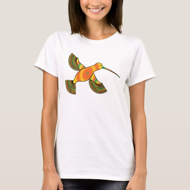 Psychedelischer Fliegenkolibri T-Shirt (Vorderseite)