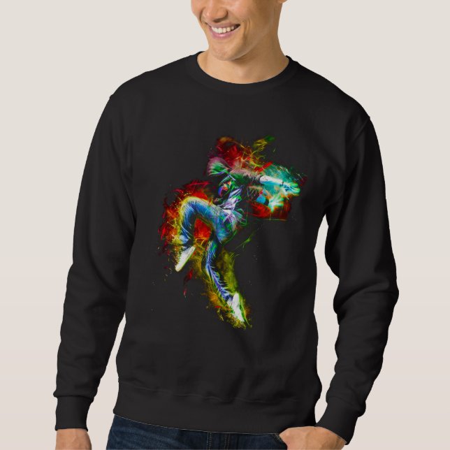 Psychedelischer Fraktal Hip Hop Breaker Dancer Sweatshirt (Vorderseite)