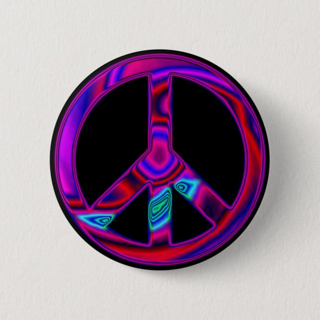 Psychedelischer Frieden Button (Vorderseite)