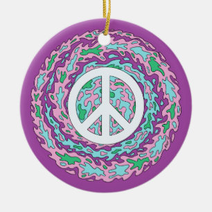 Psychedelischer Frieden Keramik Ornament