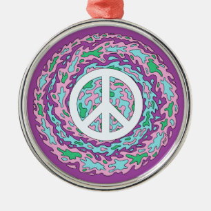 Psychedelischer Frieden Ornament Aus Metall