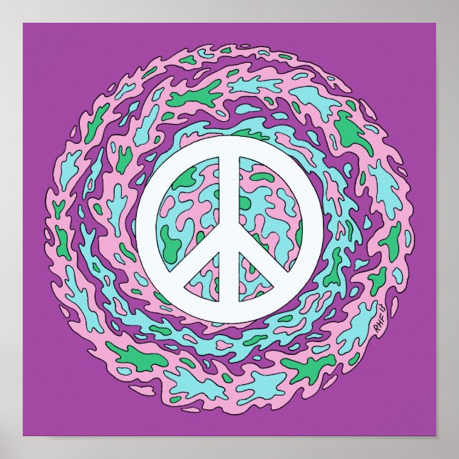 Psychedelischer Frieden Poster (Vorne)