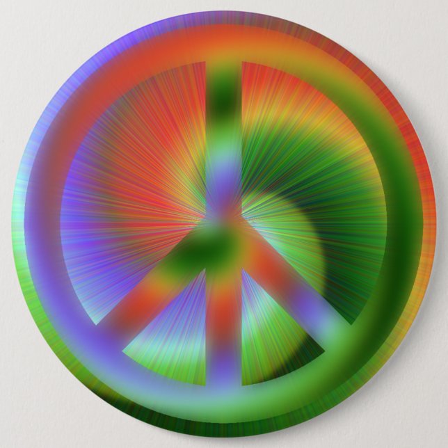 Psychedelischer Friedensknopf Button (Vorderseite)