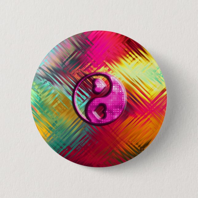 Psychedelischer FriedensLiebe-Entwurf Button (Vorderseite)