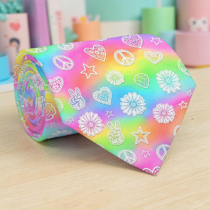 Psychedelischer Friedenszeichen-Krawatte Krawatte