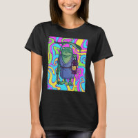 Psychedelischer Frosch mit Laternenfahrt
