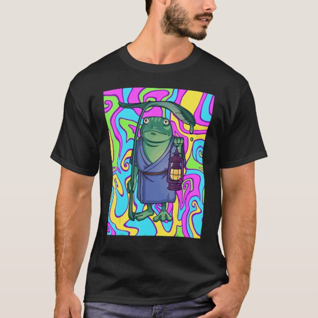 Psychedelischer Frosch mit Laternenfahrt T-Shirt (Vorderseite)