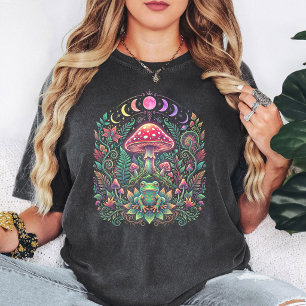 Psychedelischer Frosch Pilz Fantasy Mondphasen Kun T-Shirt