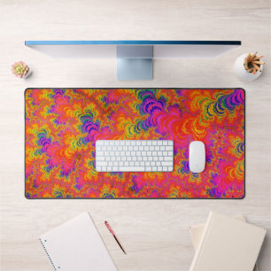 Psychedelischer Funky Hippie Boho Neon Regenbogen Schreibtischunterlage