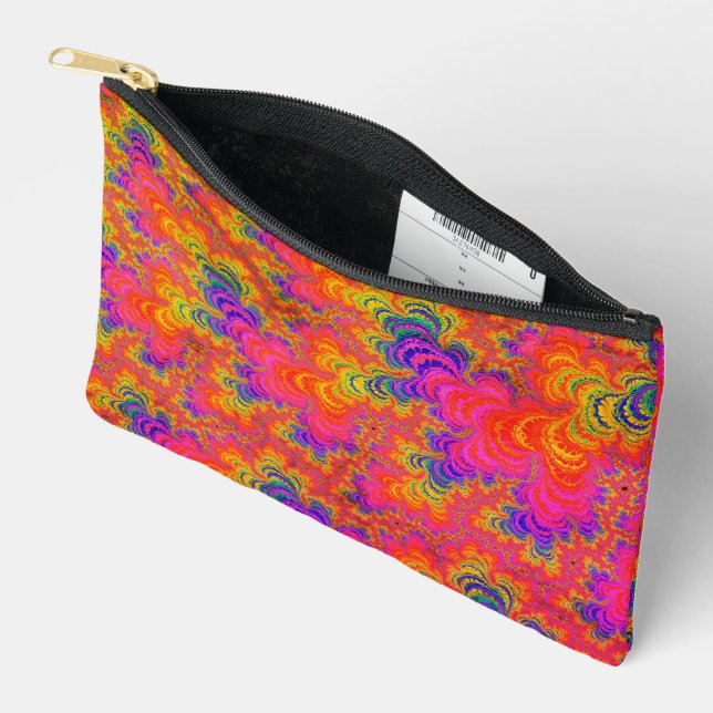 Psychedelischer Funky Hippie Boho Neon Regenbogen  Zubehörtasche (Offen)