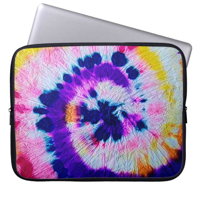 Psychedelischer Geist. Gefärbte Krawatte aus mehrf Laptopschutzhülle (Vorderseite)