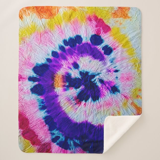 Psychedelischer Geist. Gefärbte Krawatte aus mehrf Sherpadecke (Vorderseite)