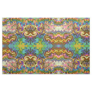 psychedelischer Geweberegenbogen geometrischer Stoff