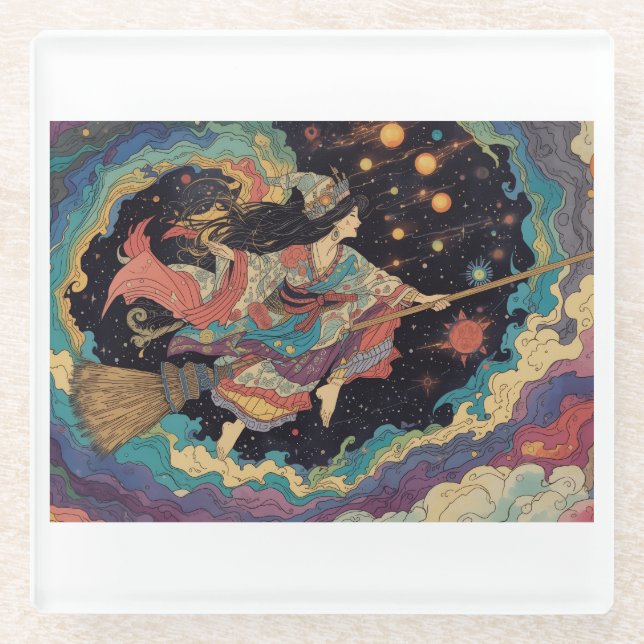 Psychedelischer Glasuntersetzer (Vorderseite)
