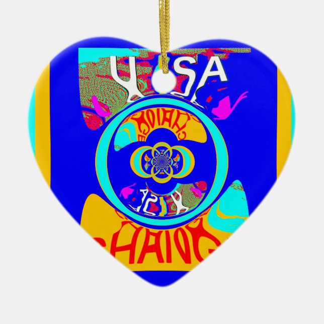 Psychedelischer Groove: Pop Art Abstrakt Energy Keramikornament (Vorne)