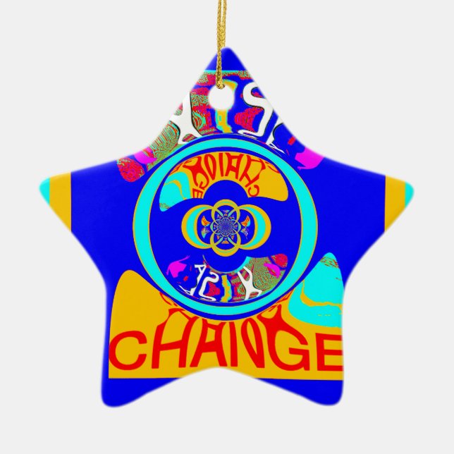 Psychedelischer Groove: Pop Art Abstrakt Energy Keramikornament (Vorne)