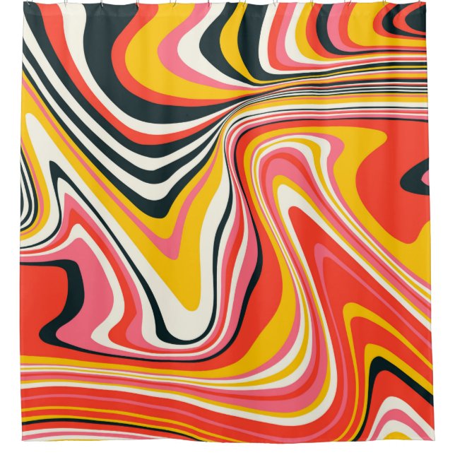 Psychedelischer Groovy Hintergrund. Abstrakt b Duschvorhang (Vorderseite)