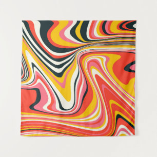 Psychedelischer Groovy Hintergrund. Abstrakt b Wandteppich