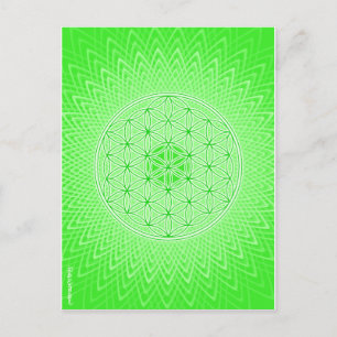 Psychedelischer heiliger Geometrie-Herz Chakra Postkarte