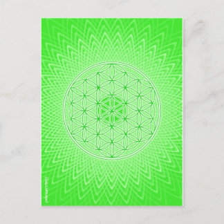 Psychedelischer heiliger Geometrie-Herz Chakra Postkarte