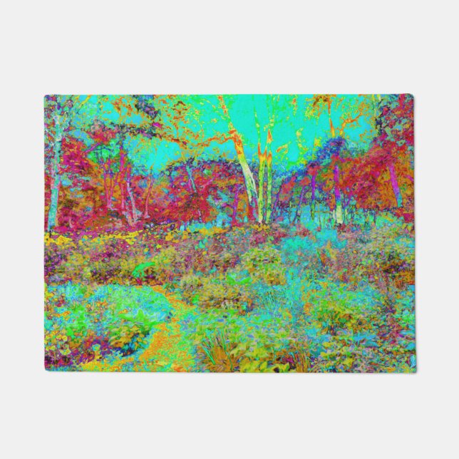 Psychedelischer Herbst Gold und Aqua Garden Landsc Fußmatte (Vorderseite)