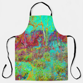 Psychedelischer Herbst Gold und Aqua Garden Landsc Schürze
