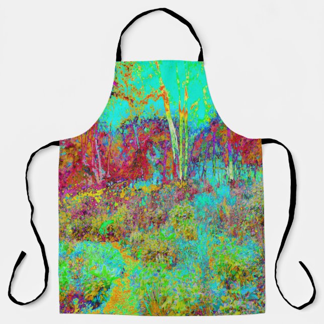 Psychedelischer Herbst Gold und Aqua Garden Landsc Schürze (Vorderseite)