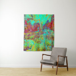 Psychedelischer Herbst Gold und Aqua Garden Landsc Wandteppich