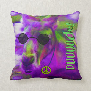 Psychedelischer Hippie-friedlicher Känguru, Typ! Kissen
