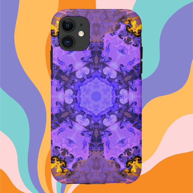 Psychedelischer Hippie Lila und gelb Case-Mate iPhone Hülle (Von Creator hochgeladen)